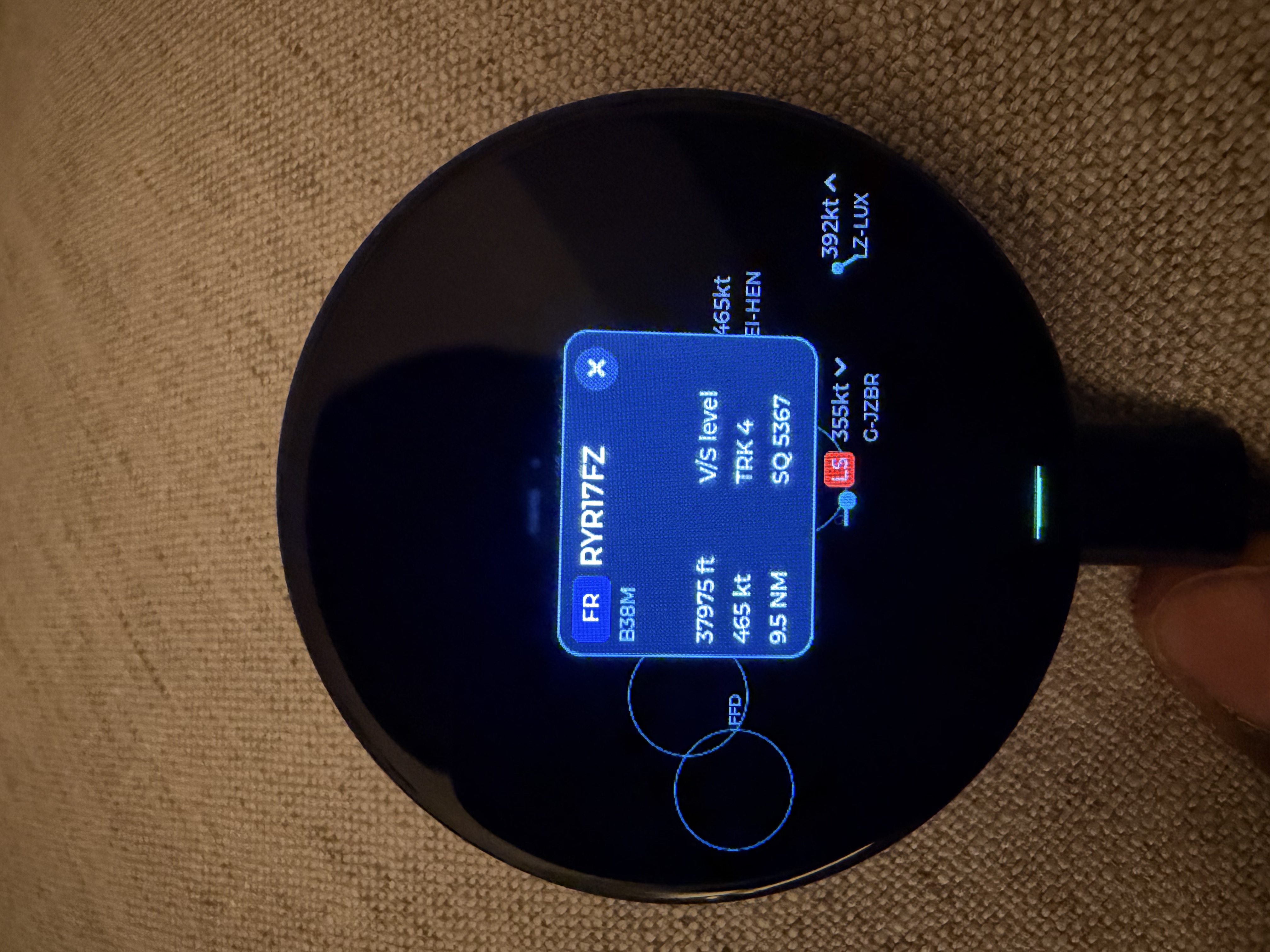 Tap a blip · full readout
